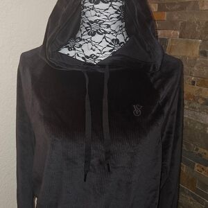 Victoria's Secret Black Velour Hoodie